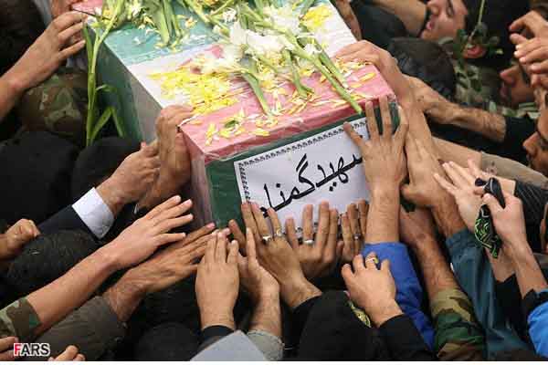 تشییع پیکر شهید گمنام در یگان‌ ویژه پاسداران ناجا