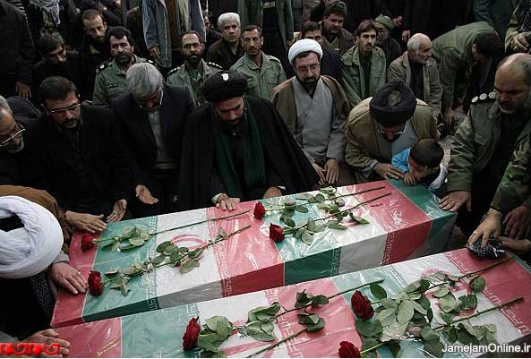 تشییع پیکر پاک شهدای گمنام دفاع مقدس در گلبهار مشهد