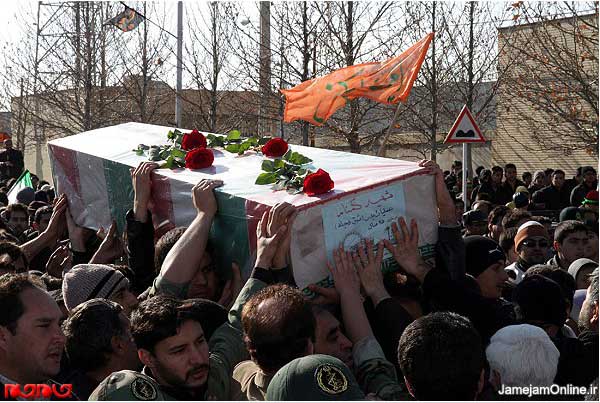 تشییع پیکر پاک شهدای گمنام دفاع مقدس در گلبهار مشهد