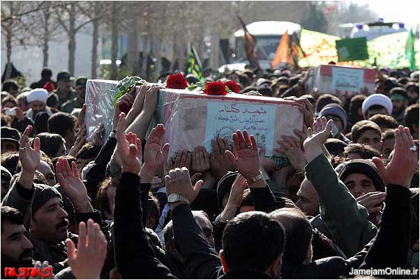 تشییع پیکر پاک شهدای گمنام دفاع مقدس در گلبهار مشهد