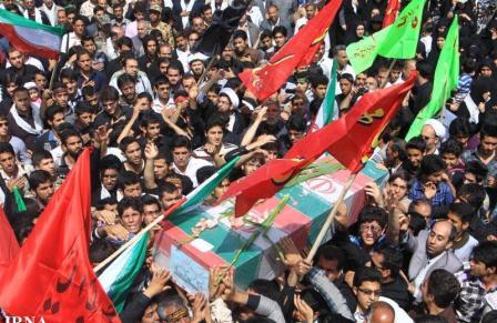 تشییع و خاکسپاری شهیدگمنام در دانشگاه علوم پزشکی کرمان