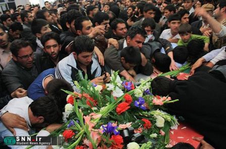 تشییع و خاکسپاری دو شهید گمنام در خوی