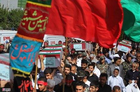 تشییع 96شهید دوران دفاع مقدس در مرقد امام خمینی(ره)