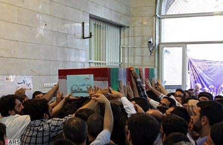 شییع پیکر شهید گمنام در مسجد جامع قلهک