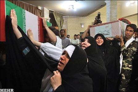 تشییع شهید دوران دفاع مقدس در مسجد جامع ابوذر