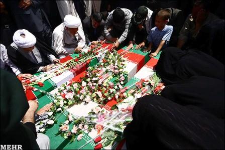 تشییع وخاکسپاری پیکر پاک سه شهید گمنام در شهرستان آذرشهر