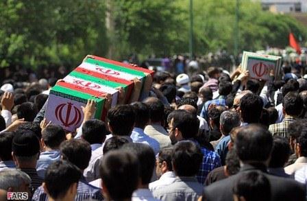 تشییع وخاکسپاری شهدای دفاع مقدس در شهر همدان