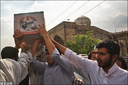 تشییع وخاکسپاری دوشهید گمنام در دانشگاه شهید عباسپور