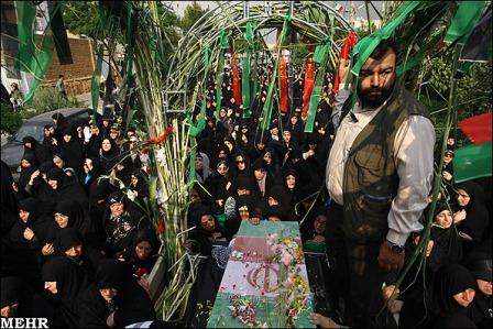 تشییع وخاکسپاری دوشهید گمنام در دانشگاه شهید عباسپور