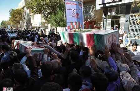 تشییع و خاکسپاری شهیدان گمنام دفاع مقدس در استان ایلام