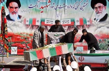 تشییع و خاکسپاری دوشهید گمنام در سازمان جغرافیایی