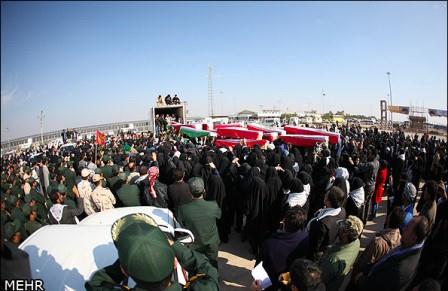 مراسم تبادل شهدا جنگ هشت ساله در شلمچه