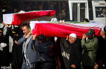 مراسم تبادل شهدا جنگ هشت ساله در شلمچه