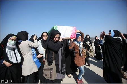 مراسم تبادل شهدا جنگ هشت ساله در شلمچه