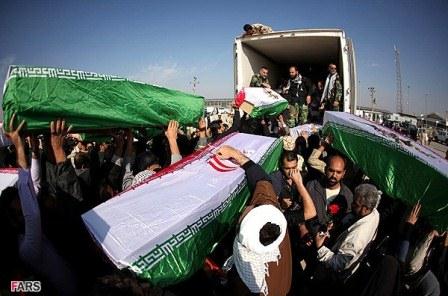 مراسم تبادل شهدا جنگ هشت ساله در شلمچه