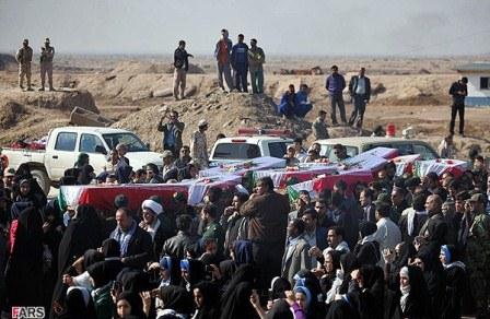 مراسم تبادل شهدا جنگ هشت ساله در شلمچه