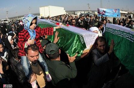 مراسم تبادل شهدا جنگ هشت ساله در شلمچه