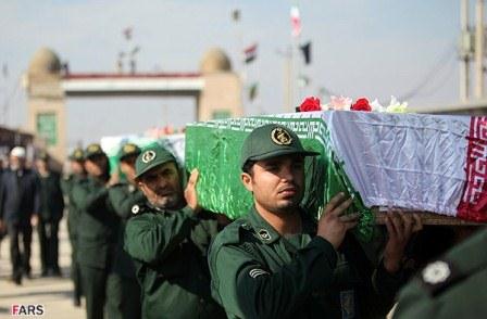 مراسم تبادل شهدا جنگ هشت ساله در شلمچه