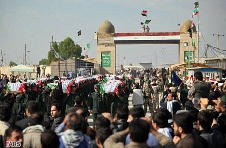 مراسم تبادل شهدا جنگ هشت ساله در شلمچه