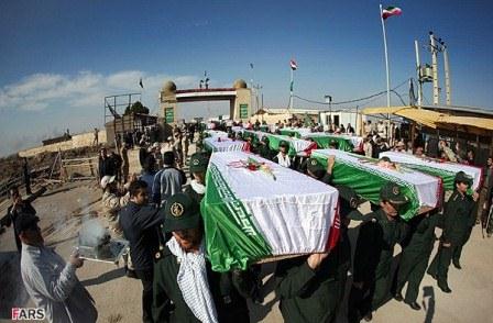 مراسم تبادل شهدا جنگ هشت ساله در شلمچه