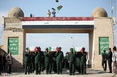 مراسم تبادل شهدا جنگ هشت ساله در شلمچه