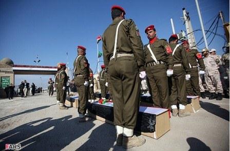 مراسم تبادل شهدا جنگ هشت ساله در شلمچه