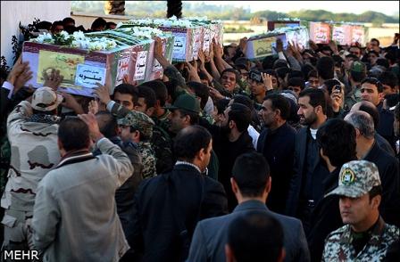 مراسم استفبال از شهدا در بوشهر