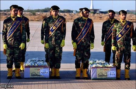 مراسم استفبال از شهدا در بوشهر