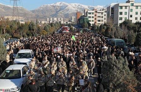 تشییع شهدای گمنام در ستاد نیروی هوایی سپاه