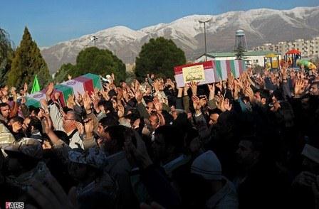 تشییع شهدای گمنام در ستاد نیروی هوایی سپاه