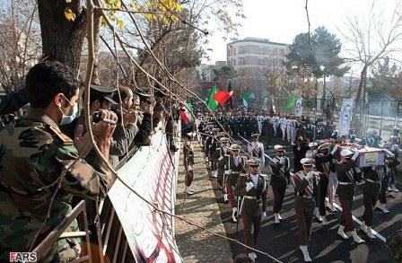 تشییع شهید گمنام در دانشگاه علوم پزشکی ارتش