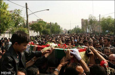 تشییع و خاکسپاری شهدای گمنام در شهرک کیانشهر تهران