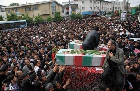 تشییع و خاکسپاری شهدای گمنام در دانشگاه آزاد بابل