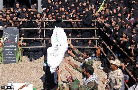 تشییع و خاکسپاری شهدای گمنام در شهر جوین