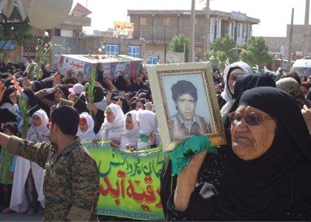 تشییع و خاکسپاری شهدای گمنام درآبدان