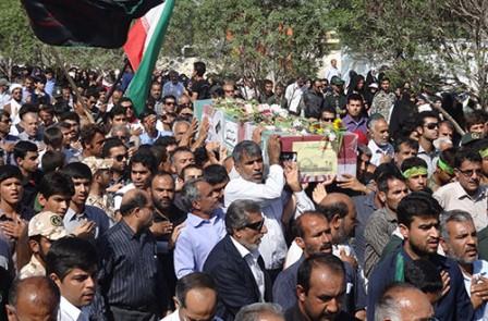 تشییع و خاکسپاری شهدای گمنام در اهرم تنگستان