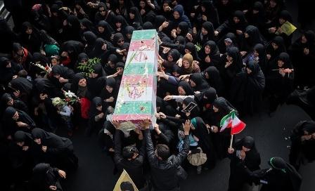 تشییع و خاکسپاری سه شهید گمنام در بوستان پلیس