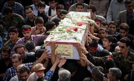 تشییع و خاکسپاری سه شهید گمنام در بوستان پلیس