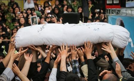 تشییع و خاکسپاری سه شهید گمنام در بوستان پلیس