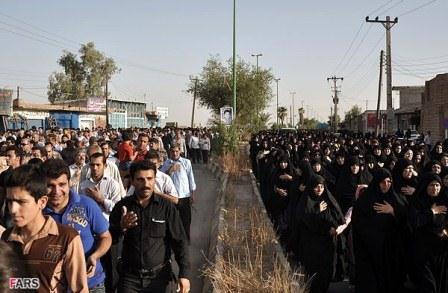 تشییع و خاکسپاری سه شهید دفاع مقدس در گتوند