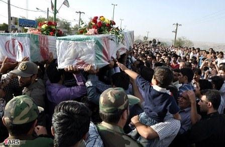 تشییع و خاکسپاری سه شهید دفاع مقدس در گتوند