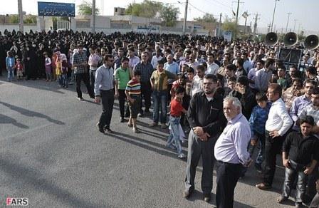 تشییع و خاکسپاری سه شهید دفاع مقدس در گتوند