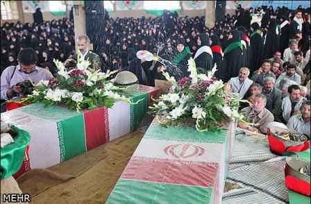 تشییع و خاکسپاری شهدای گمنام در شهر طرقبه استان خراسان رضوی