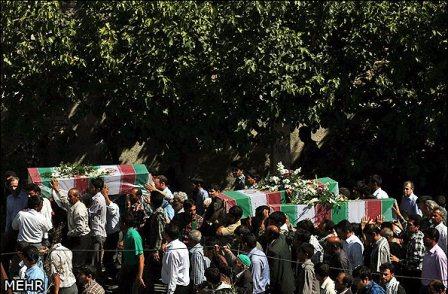 تشییع و خاکسپاری شهدای گمنام در شهر طرقبه استان خراسان رضوی