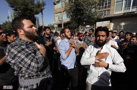 تشییع و خاکسپاری یک شهید گمنام در حوزه علمیه خواهران یزد