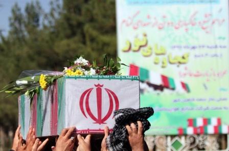 تشییع و خاکسپاری دو شهید گمنام در صنایع هواپیماسازی ایران(هسا) اصفهان