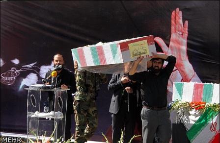 تشییع و خاکسپاری دو شهید گمنام در بوستان پرواز تهران