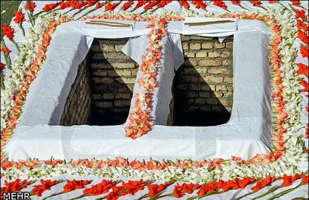 تشییع و خاکسپاری دو شهید گمنام در بوستان پرواز تهران