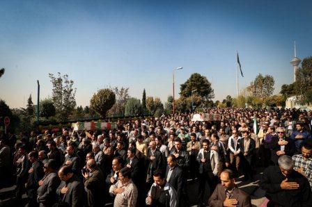 تشییع و خاکسپاری دو شهید گمنام در سازمان انرژی اتمی تهران
