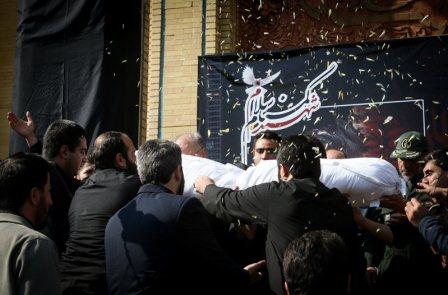 تشییع و خاکسپاری دو شهید گمنام در سازمان انرژی اتمی تهران